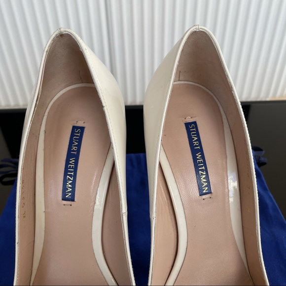 Stuart Weitzman White Patent Anny Pump 105 - Picture 13 of 15